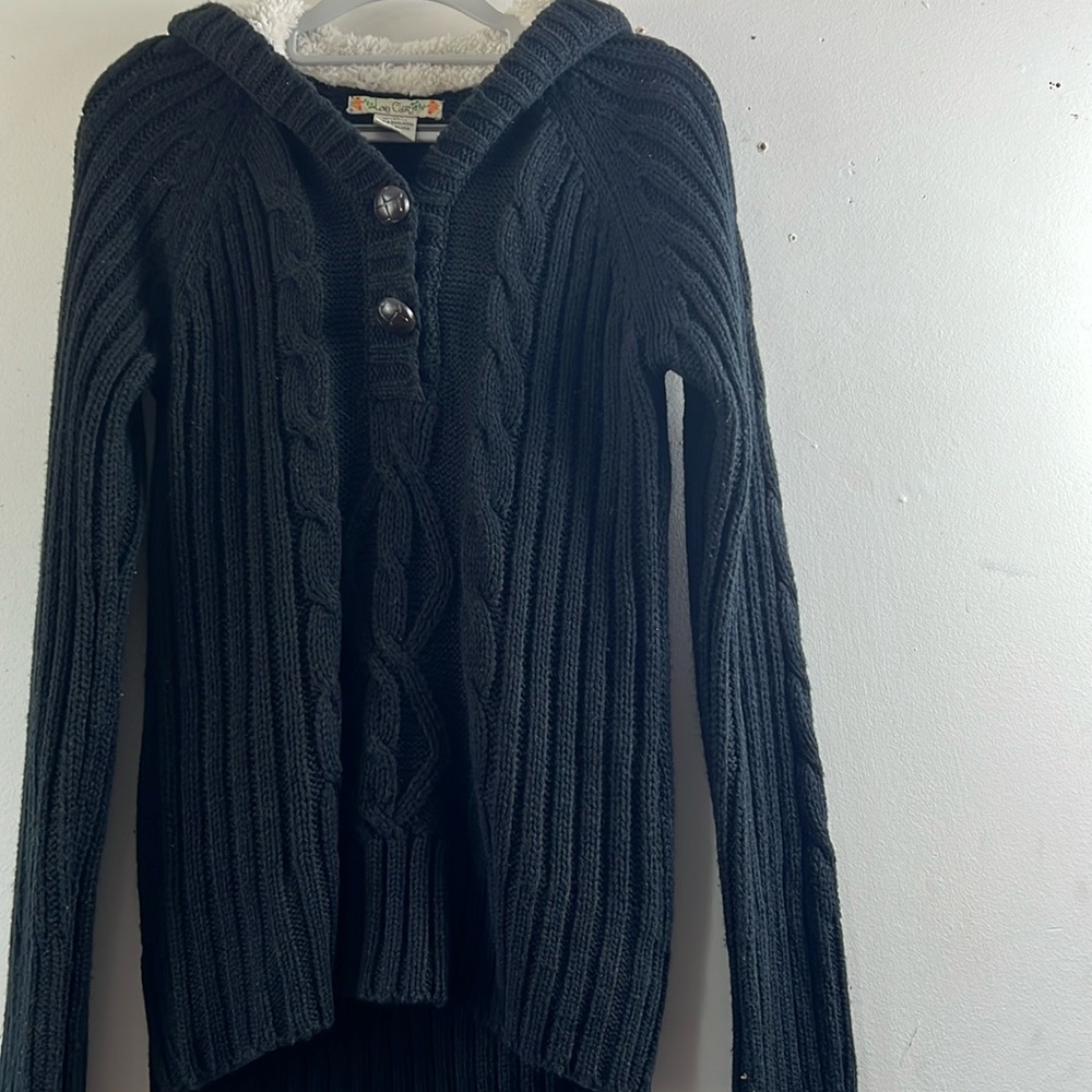 Love Change knit hoodie sweater size large